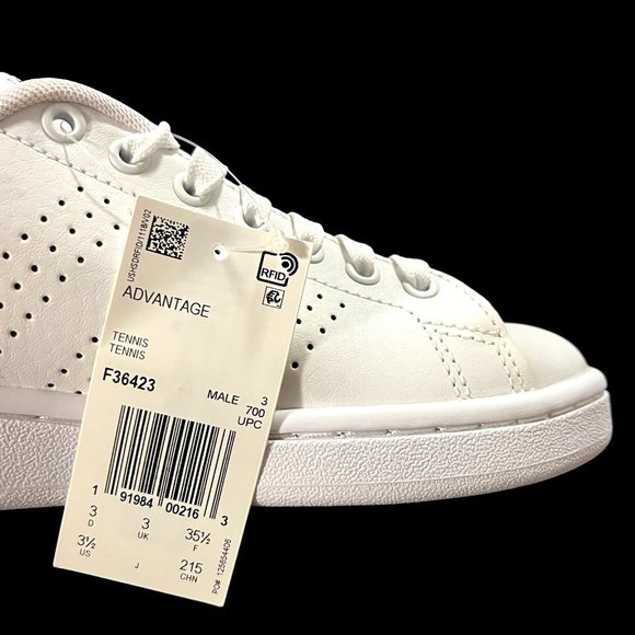 Adidas Advantage Big Boys Lace up Sneakers Size 3.5 White Comfortable Shoes - Picture 7 of 15